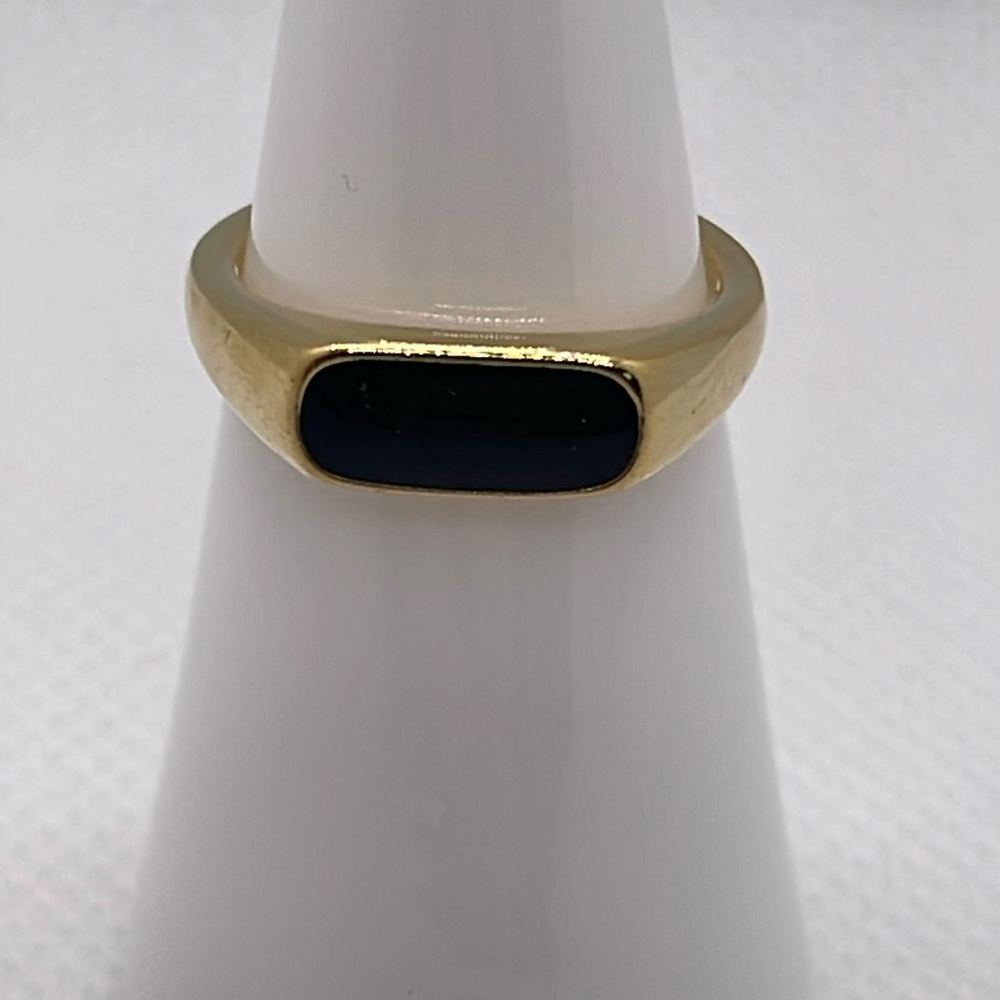 Miansai Thin Pax Ring Gold Vermeil/Black Enamel